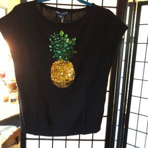 Talbots pineapple sparkly cap sleeve sweater.